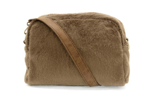 Coffee Ginny Faux Fur Crossbody Bag
