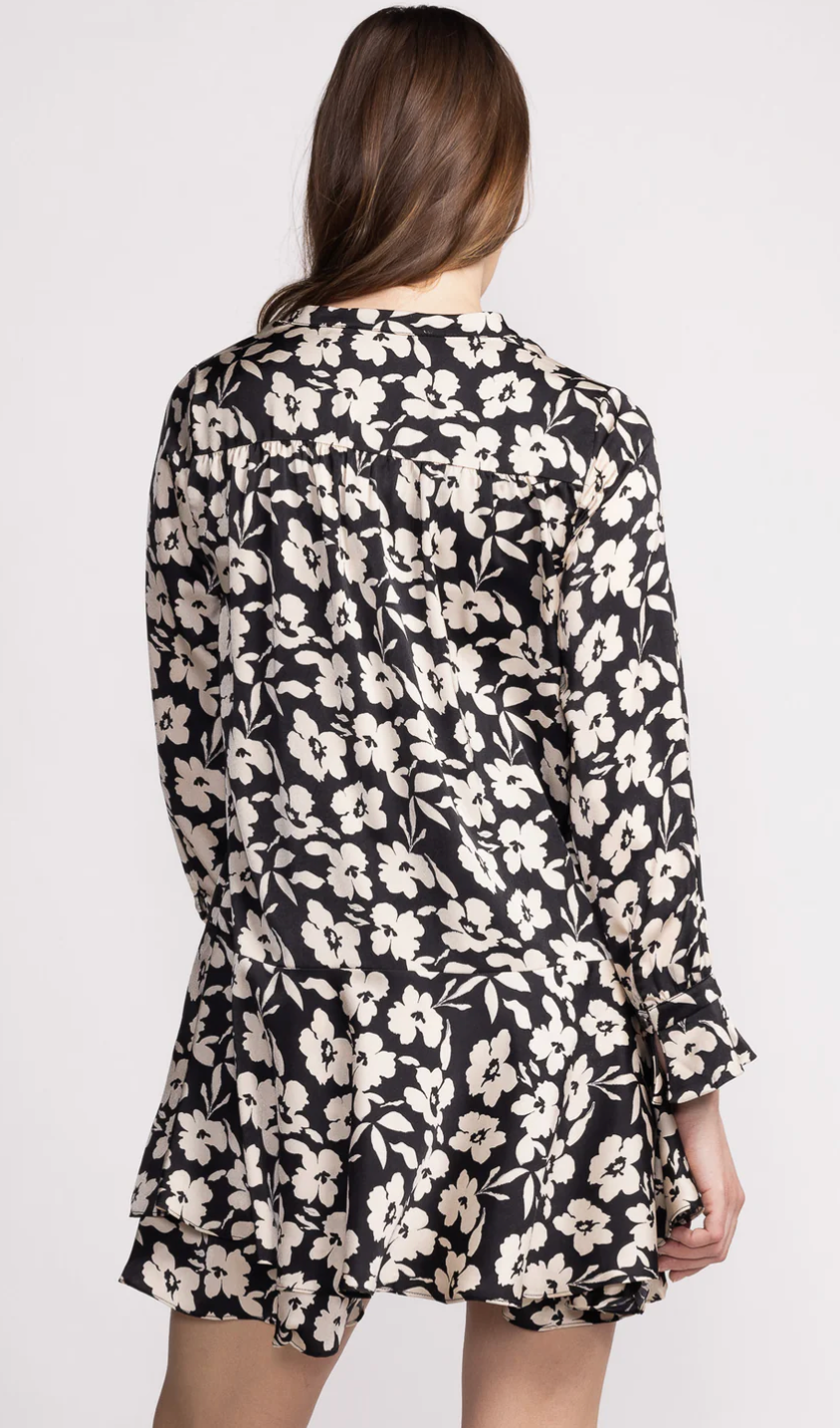 Pink Martini: Jewel Black Dress Long Sleeve