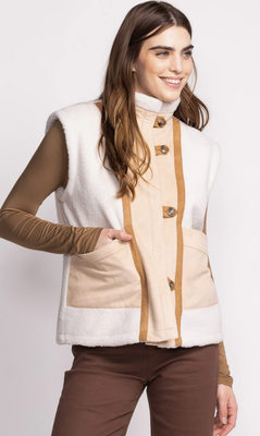 Pink Martini: Ruby Vest Jacket Off White