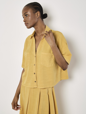 Apricot: 2 Piece Boho Set Mustard Blouse and Skirt