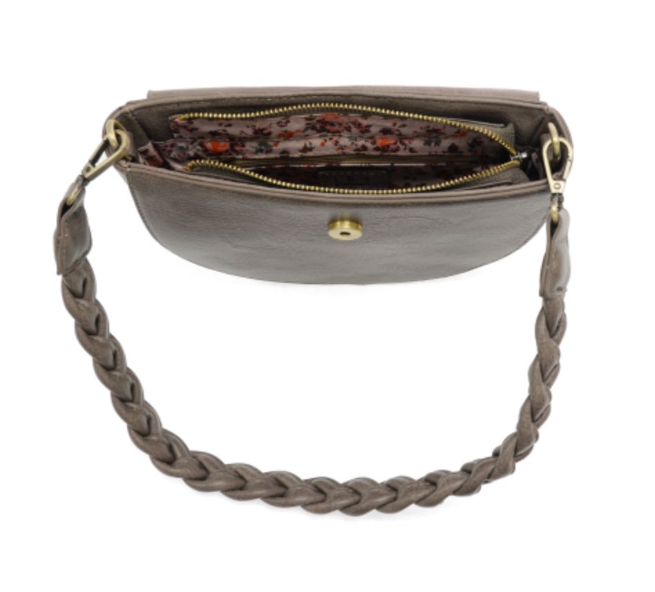 Joy Susan: Linda Crescent Crossbody w/ Braid Strap