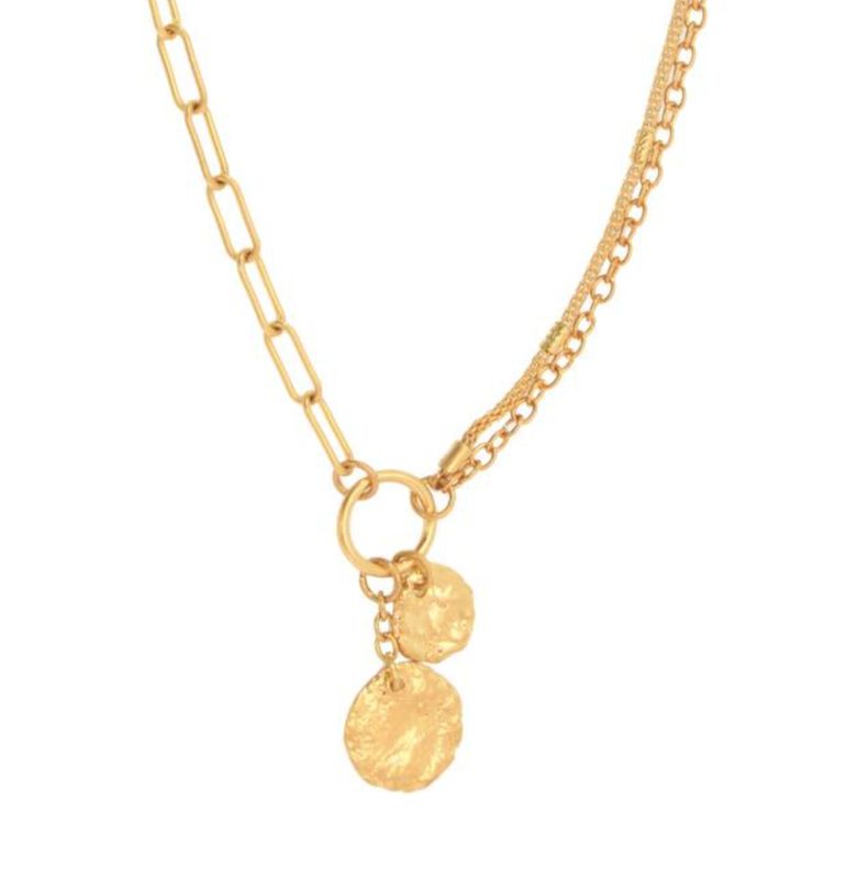 Joy Susan: 16+ Gld Mix Chain Drop Pendent Necklace
