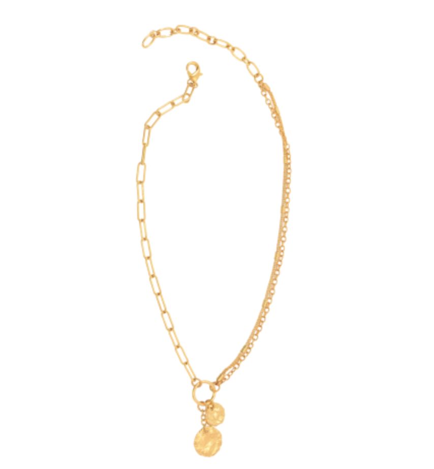 Joy Susan: 16+ Gld Mix Chain Drop Pendent Necklace