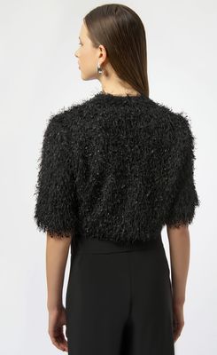 JR: Black Novelty Fine Straight Cover-Up 