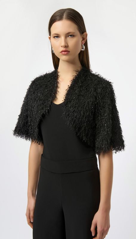 JR: Black Novelty Fine Straight Cover-Up 