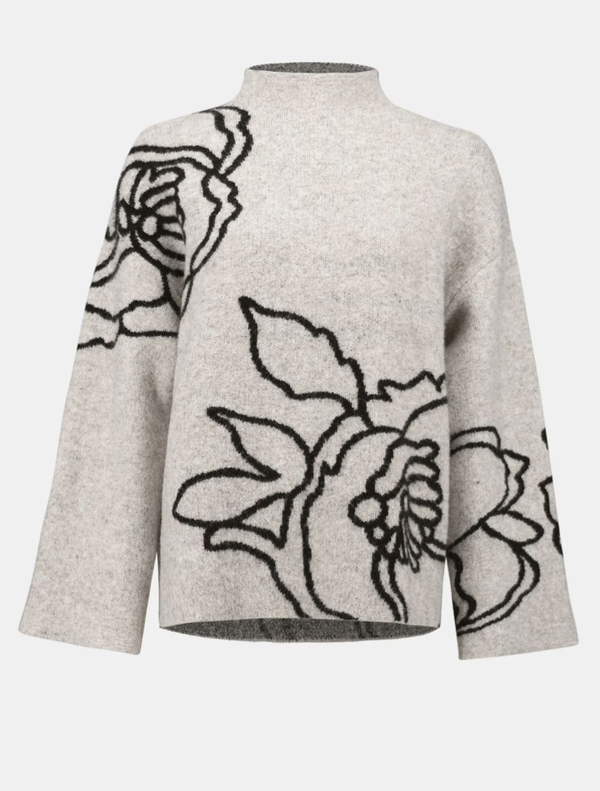 JR: Sweater Knit Floral Print Pullover