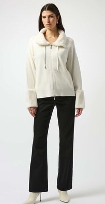 JR: Sweater Knit Snow White Coat w/ Fur Trim