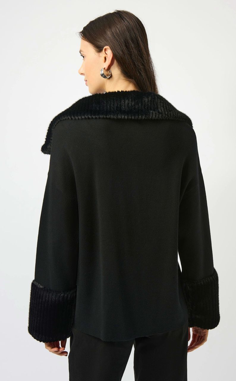 JR: Sweater Knit Coat w/ Fur Trim