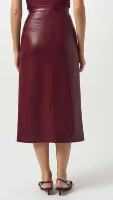 JR: Leatherette Long Pencil Skirt Merlot 
