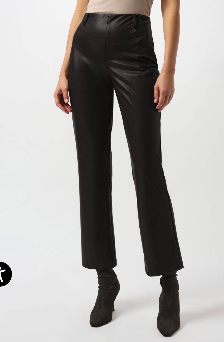 JR: Leatherette Wide-Leg Pull-On Pants