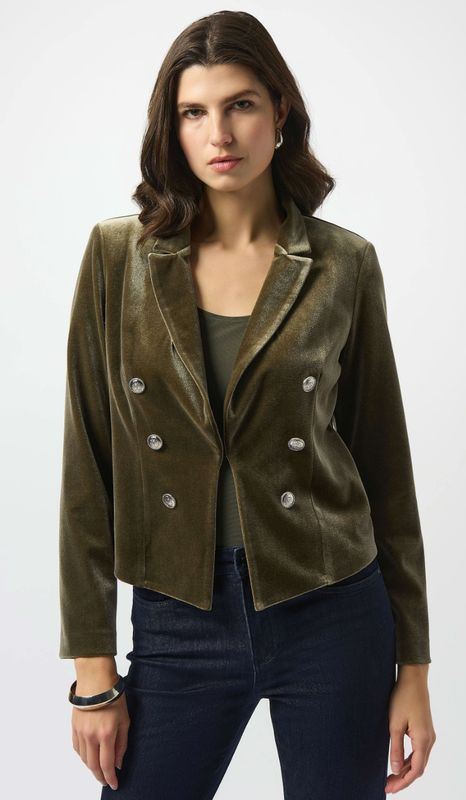JR: Khaki Velvet Knit Blazer 