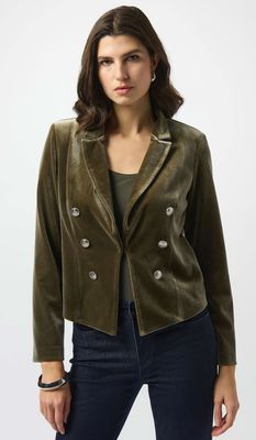 JR: Khaki Velvet Knit Blazer 
