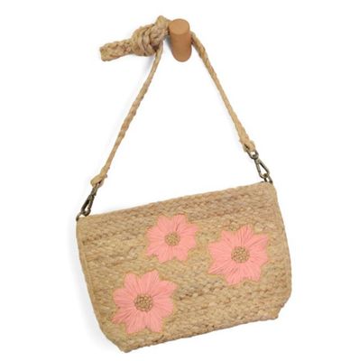 Joy Susan: Embroid Indy Jute Crossbody w/ Tass