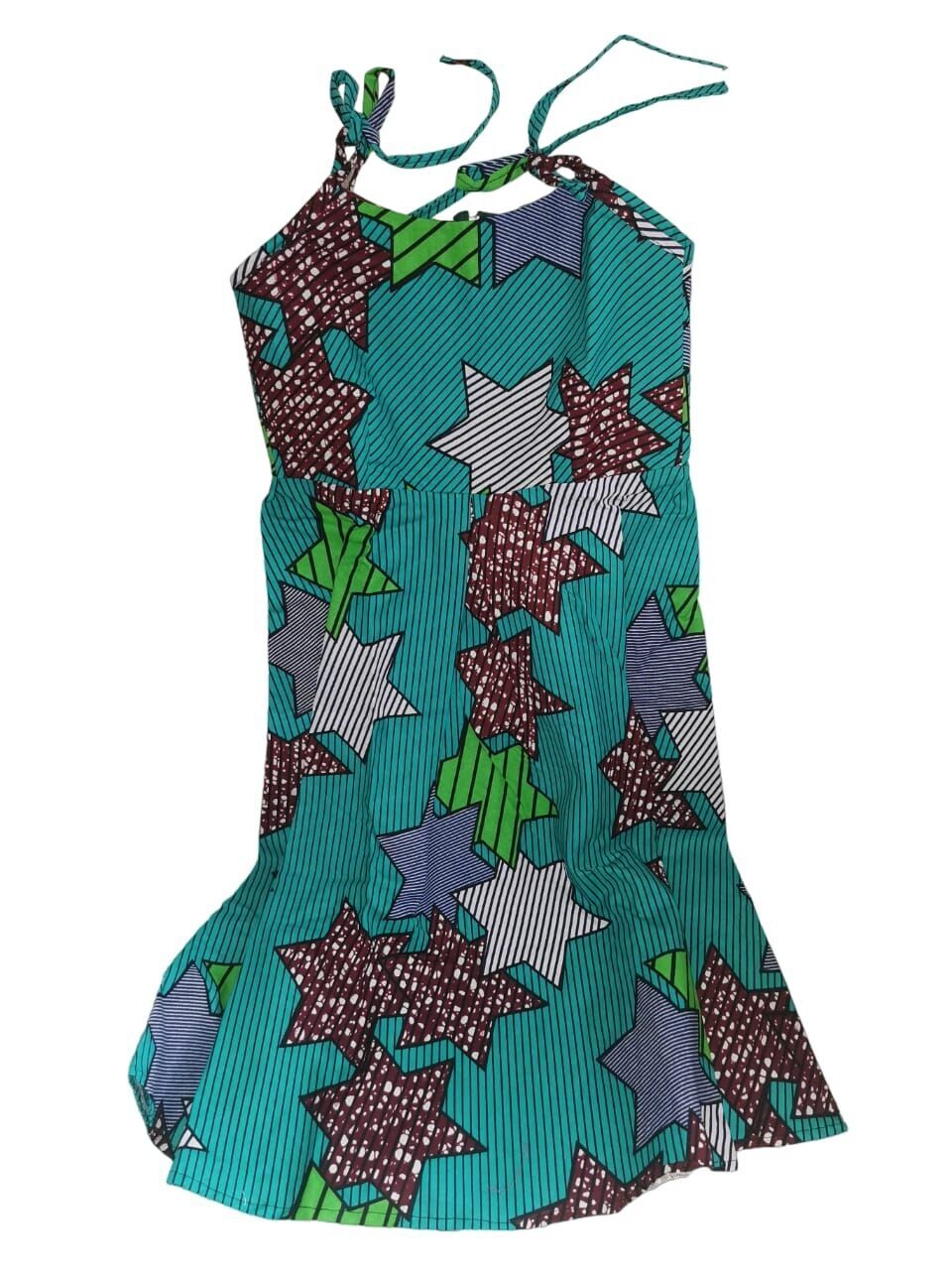 Robe en wax bretelles fines - 5 ans