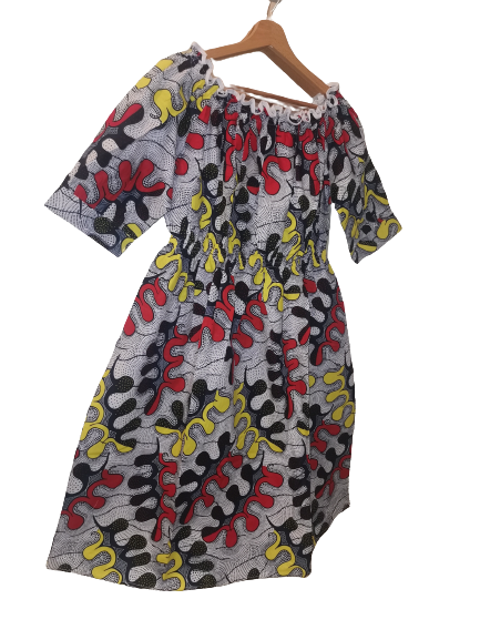 Robe en Wax Longueur 3/4 - Taille 38/40