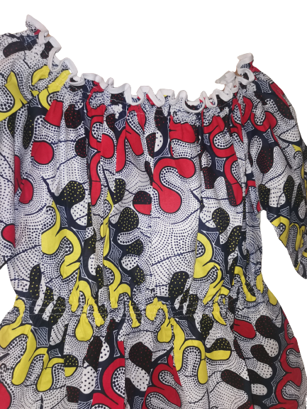 Robe en Wax Longueur 3/4 - Taille 38/40