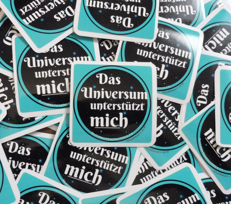 Affirmationssticker Das Universum unterstützt mich