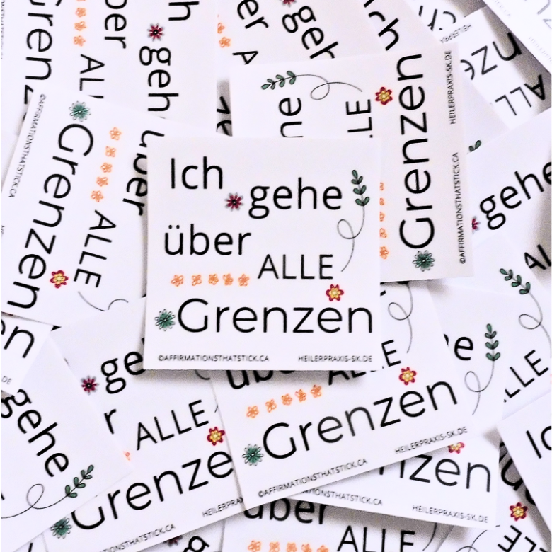 Affirmationssticker Ich gehe über Grenzen Affirmationssticker Ich gehe über Grenzen