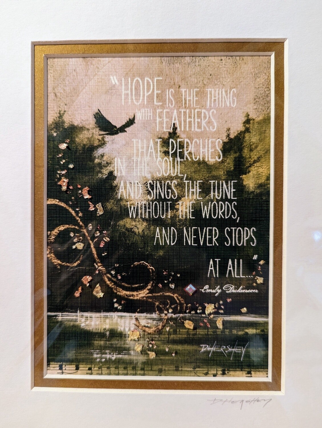 "Hope is a Thing With Feathers" - matted print