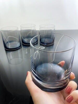 Steel Blue Whiskey Glass
