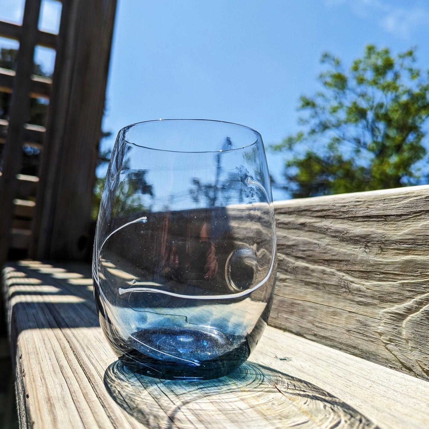 Steel Blue Wine Glass