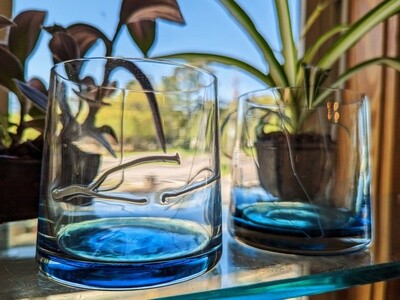 Turquoise Whiskey Glass