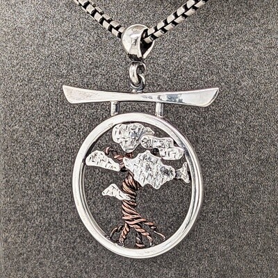 Two Tone Silver Bonsai Necklace