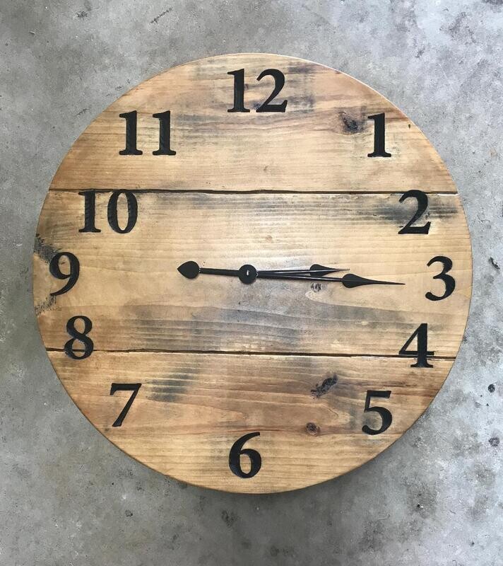 Large Round Wood Clock