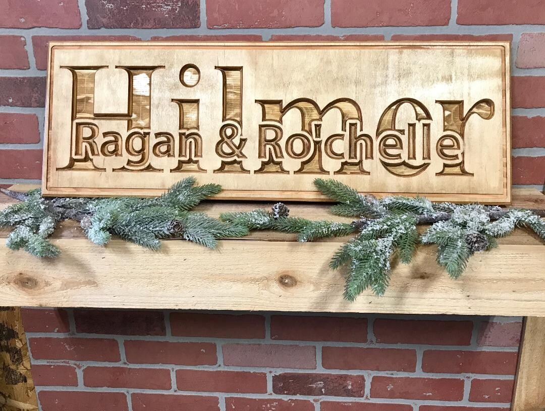 Medium Text-n-Text Wood Sign