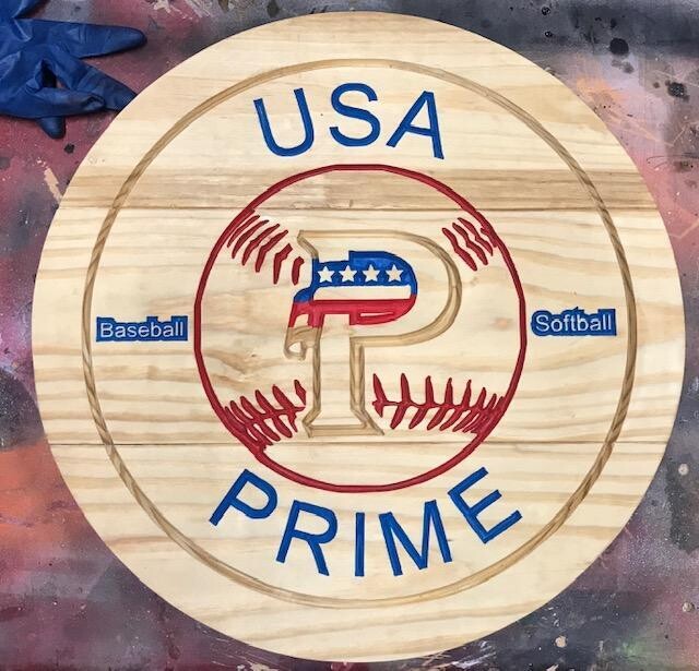 Medium Round Team Wood Sign