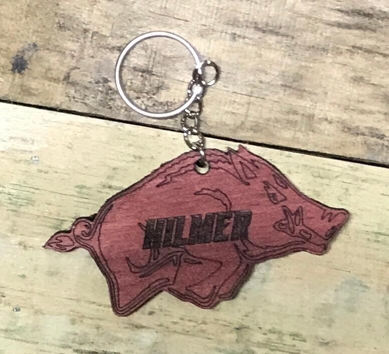 Small Running Razorback Key Chains