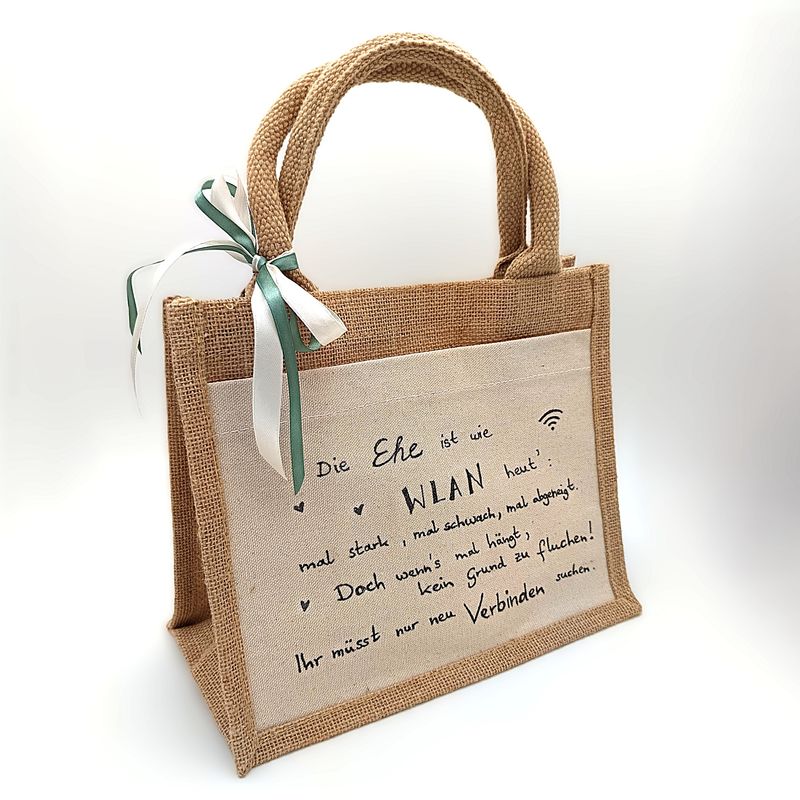 Hochzeitsgeschenk Geschenktasche WLAN Spruch