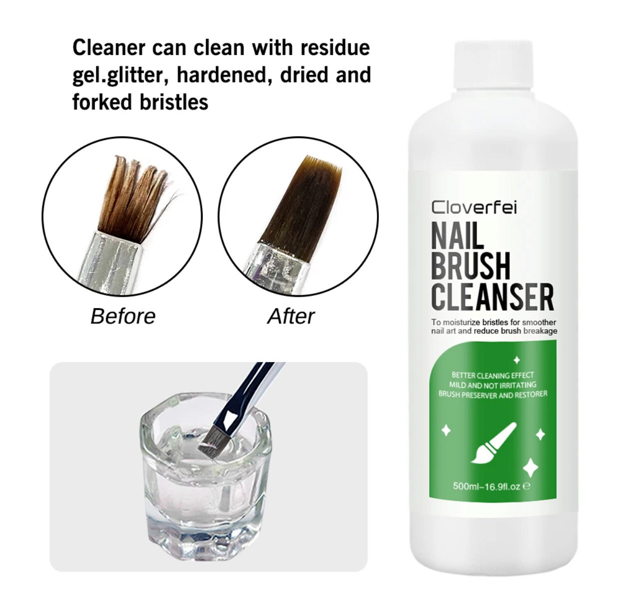 Nettoyant Brosse Onglerie 500ml