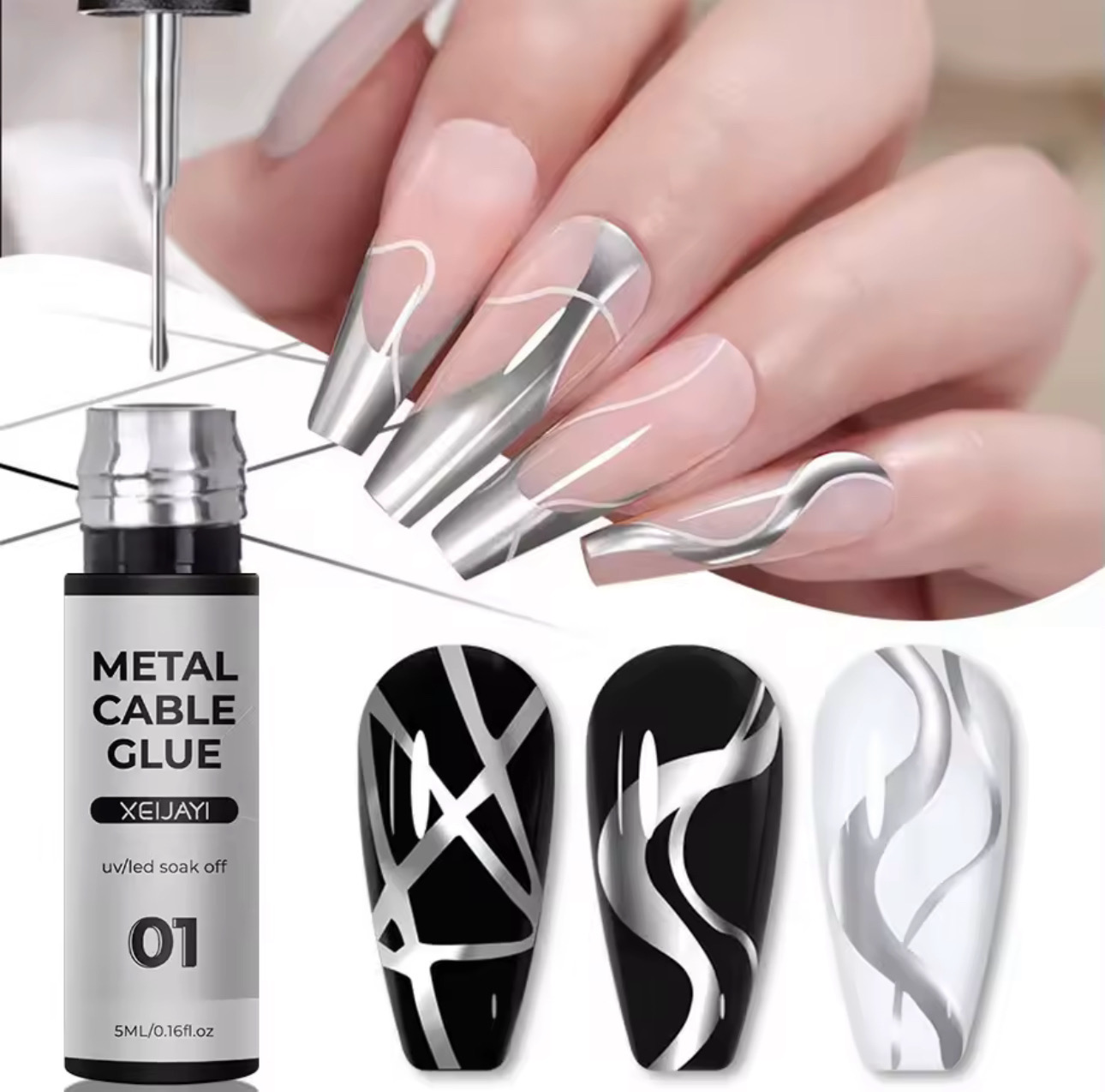 Gel Chrome Nail Art