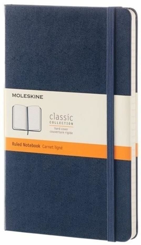 Moleskine Classic Notebook, Taccuino a Righe, Copertina Rigida e Chiusura ad Elastico, cm. 13x21
