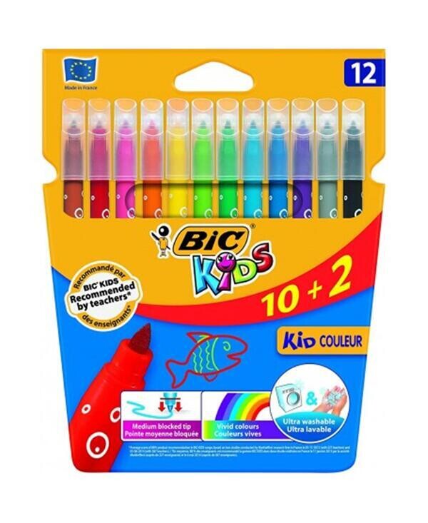 Colori pennarelli Bic Ultra lavabili conf. da 12 colori
