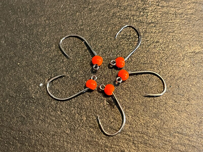 Haken 8er Crank (4mm Nickel Perle, Orange)