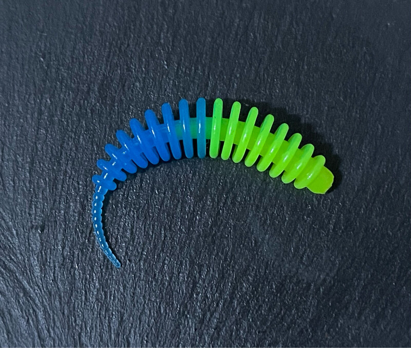 UL Troutworm 6,5cm (Chartreuse Magic Blue UV)