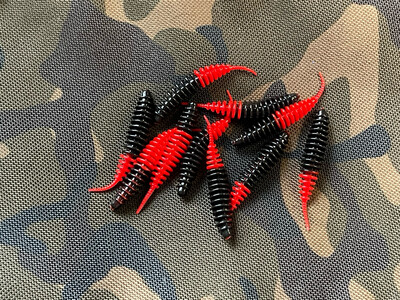 UL Troutworm 50mm Schwarz Rot