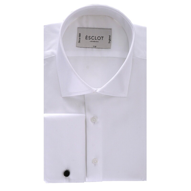 White Non-Iron Twill Double Cuff Shirt