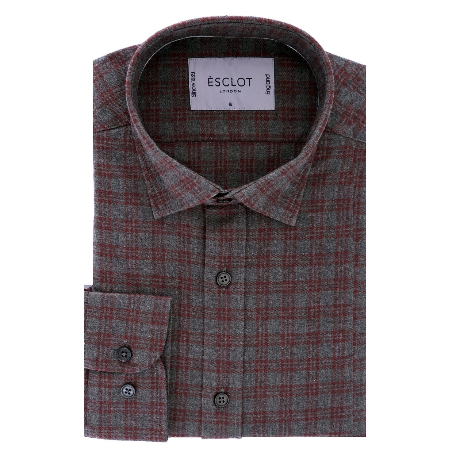 Grey Red Check Casual Shirt