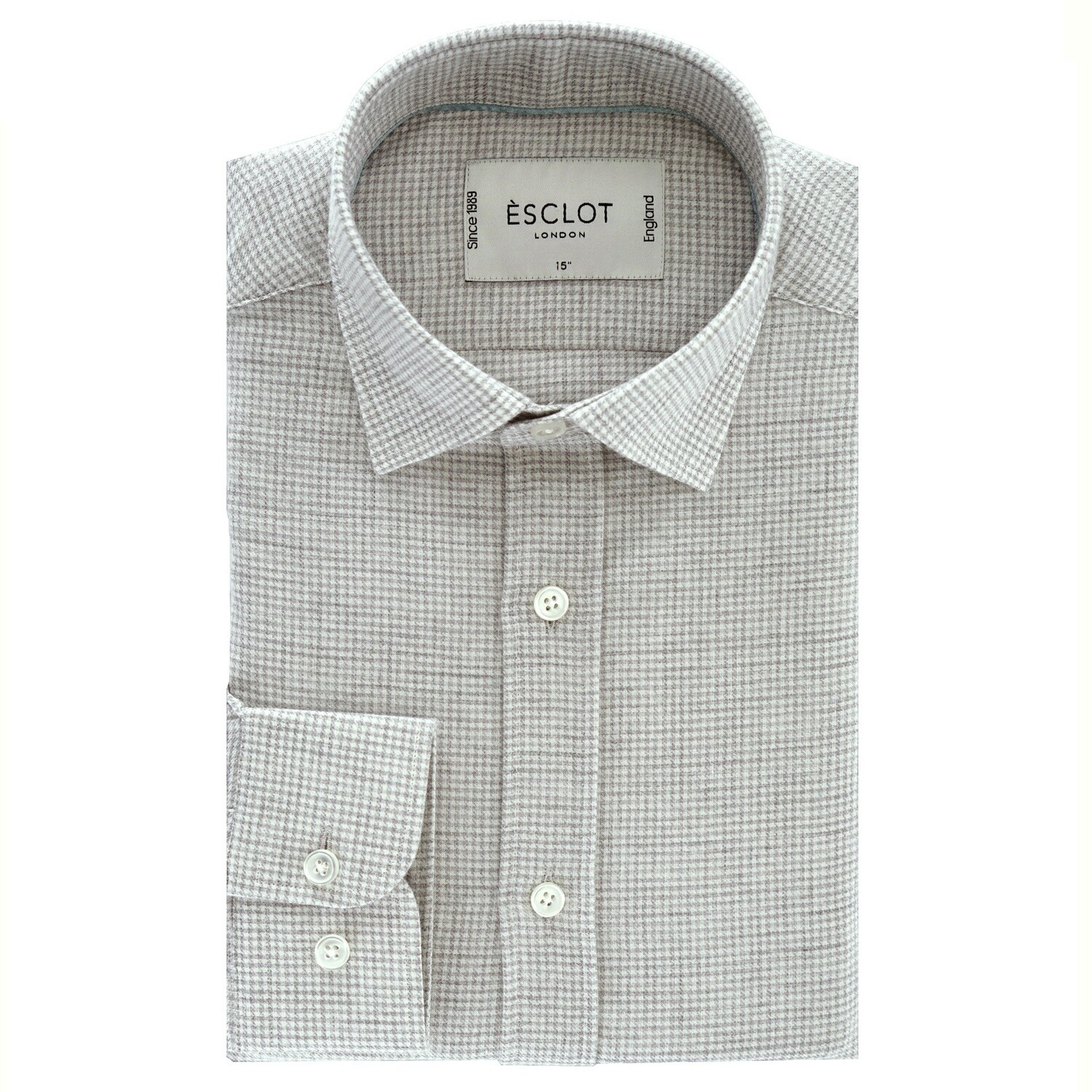 Casual Light Grey Check Shirt
