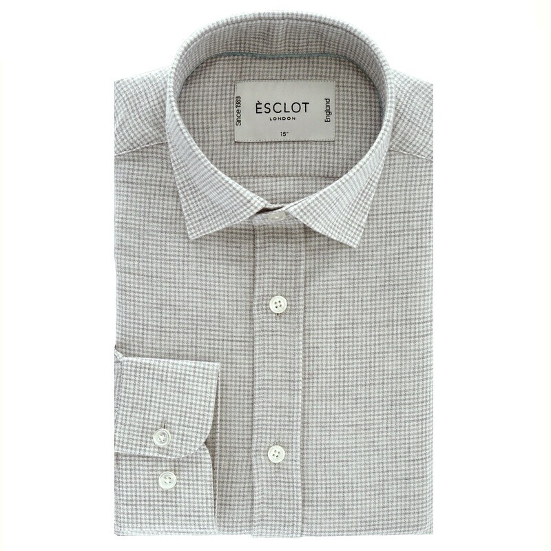 Casual Light Grey Check Shirt