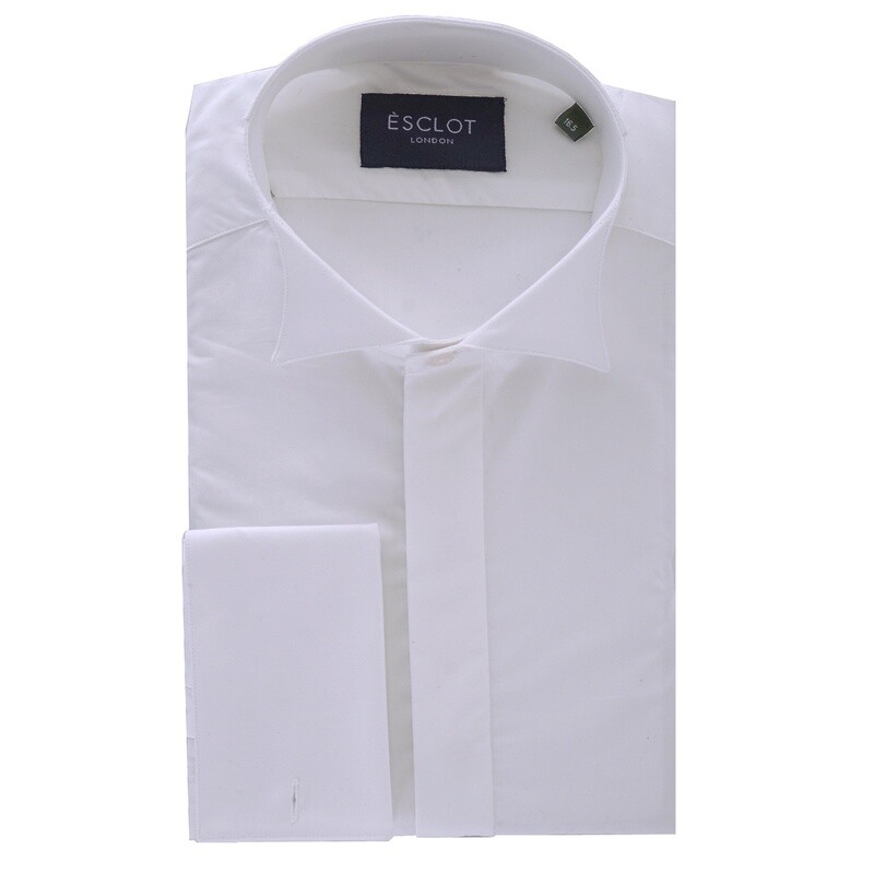 WHITE WING COLLAR PLAIN DRESS SHIRT