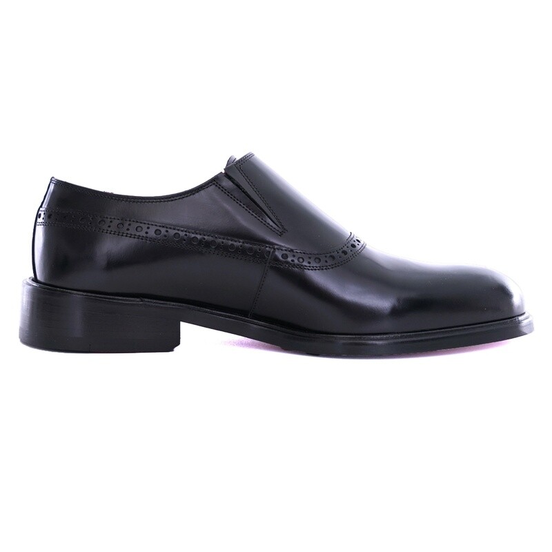 Black Polished Leather Double Monk Brogue