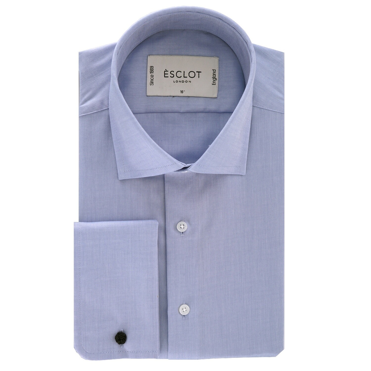Blue Non-Iron Twill Shirt With Knots