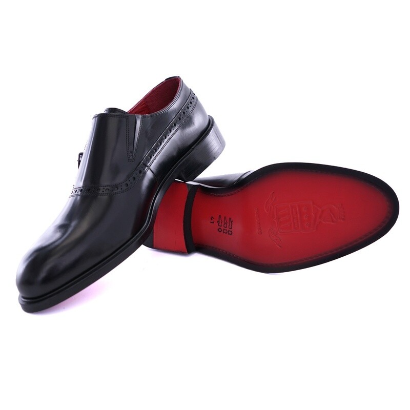Black Polished Leather Double Monk Brogue