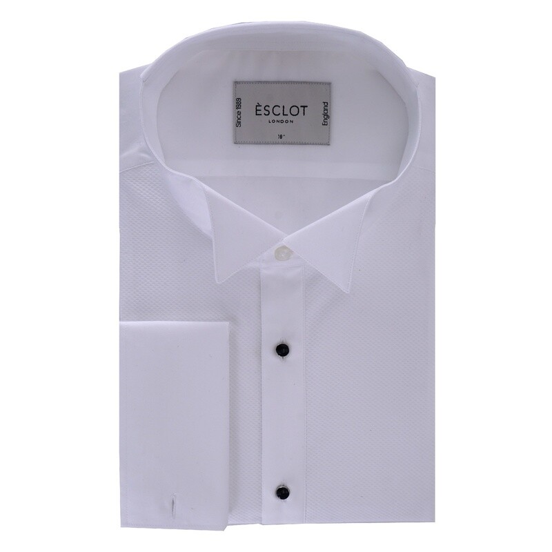 WHITE WING COLLAR MARCELLA DRESS SHIRT