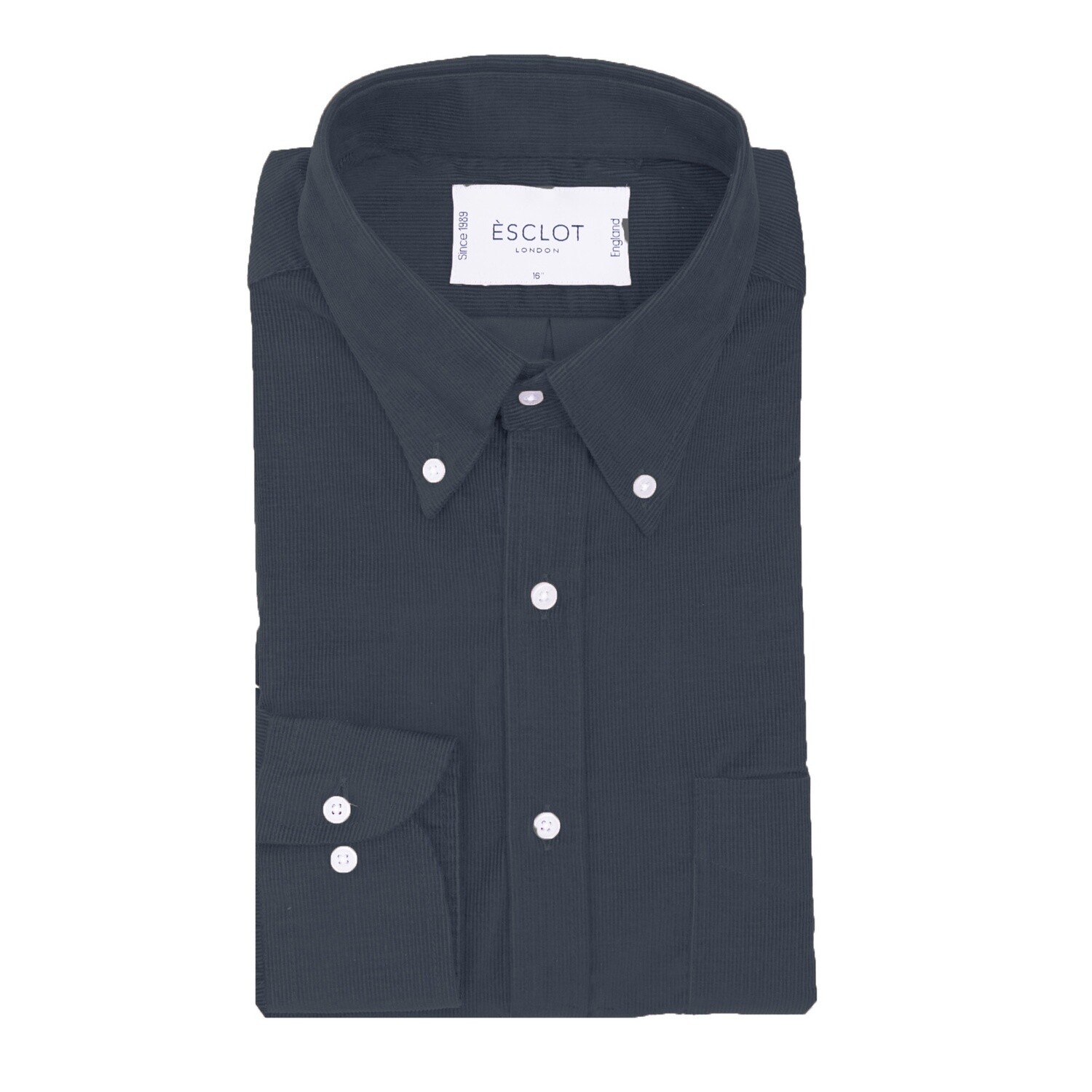Navy Corduroy Button Down Shirt