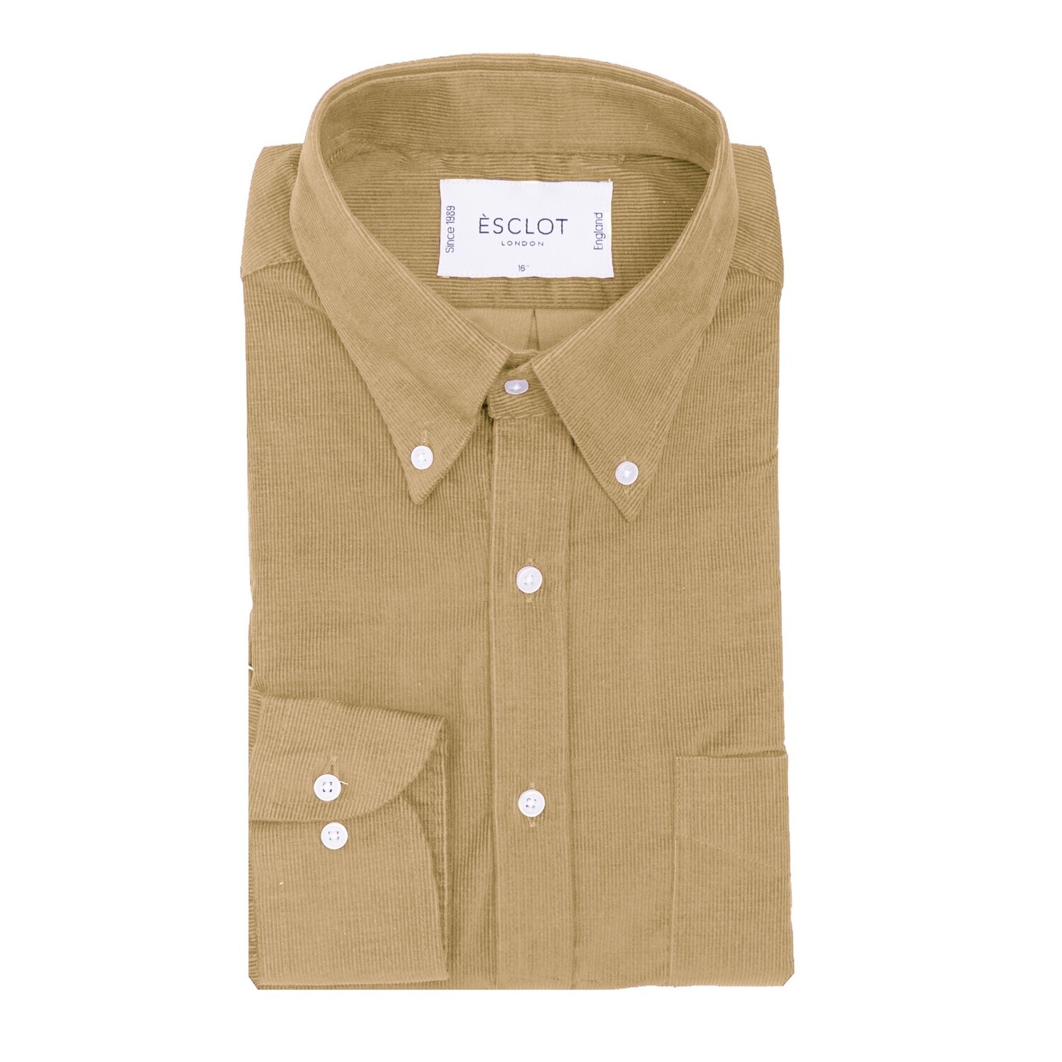 Khaki Corduroy Button Down Shirt